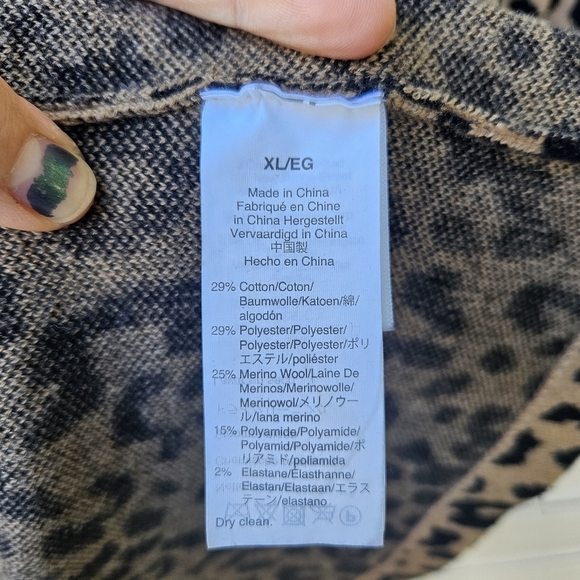 J. Crew mockneck sweater dress leopard print with pockets XL - Picture 5 of 6